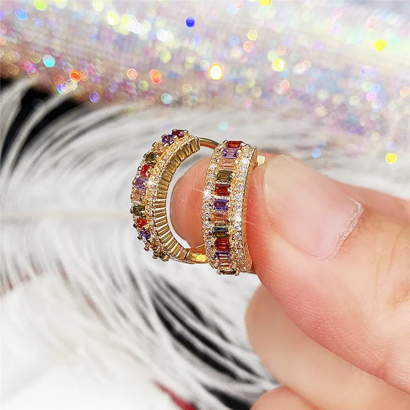 Prismatic Elegance Hoops