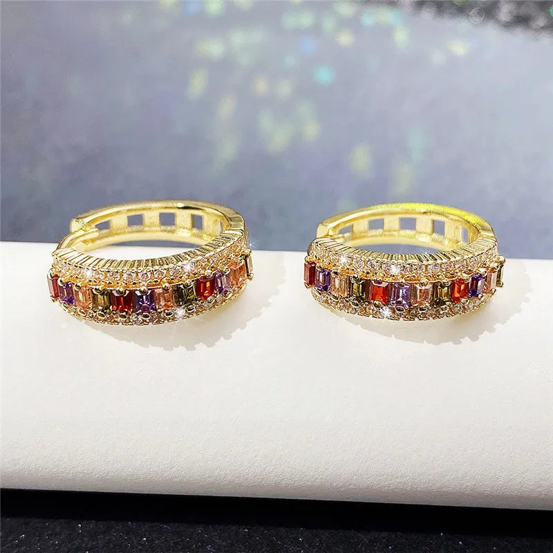 Prismatic Elegance Hoops