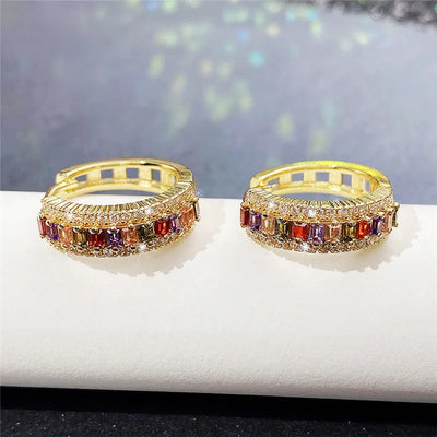 Prismatic Elegance Hoops