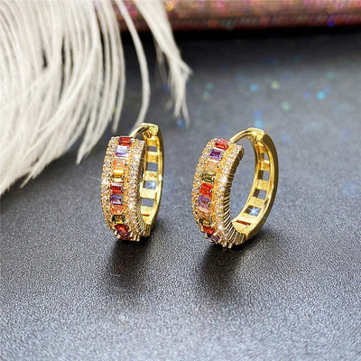 Prismatic Elegance Hoops