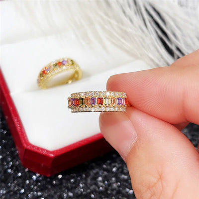 Prismatic Elegance Hoops
